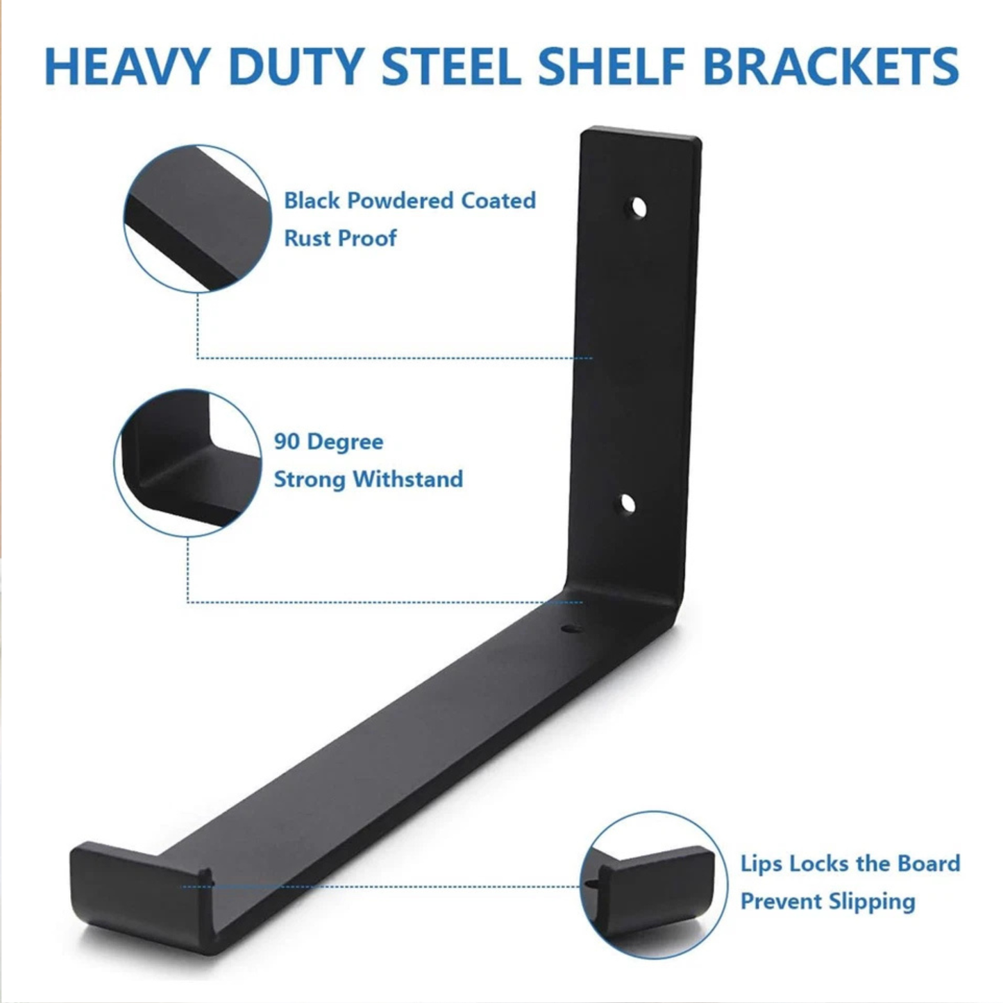 8 Pack Rustic Heavy Duty Shelf Brackets | Industrial Scaffold Board Wall Brackets