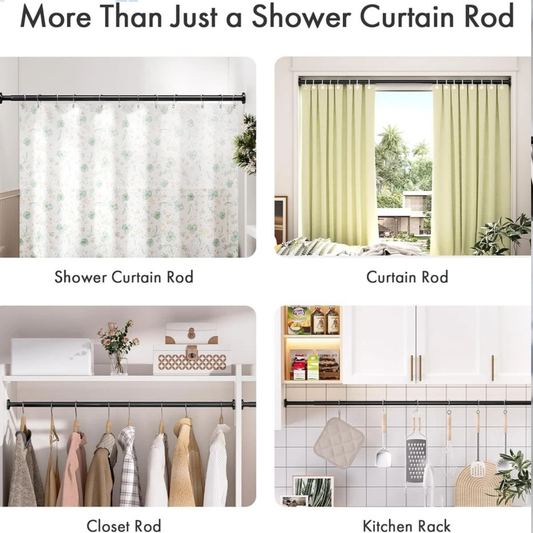 160–210 cm Heavy-Duty Telescopic Shower Curtain Rod | Adjustable Extendable Bath Door Rail