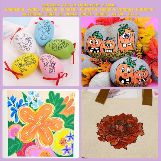 24 Colors Dual Tip Acrylic Paint Marker Pens | Fine Liner & Brush Tips for Art, Crafts, DIY & Gift