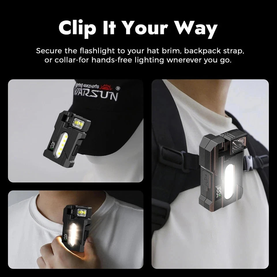 Portable Mini LED Flashlight – Magnetic Rechargeable USB Pocket Torch Work Light