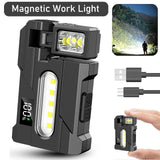 Portable Mini LED Flashlight – Magnetic Rechargeable USB Pocket Torch Work Light