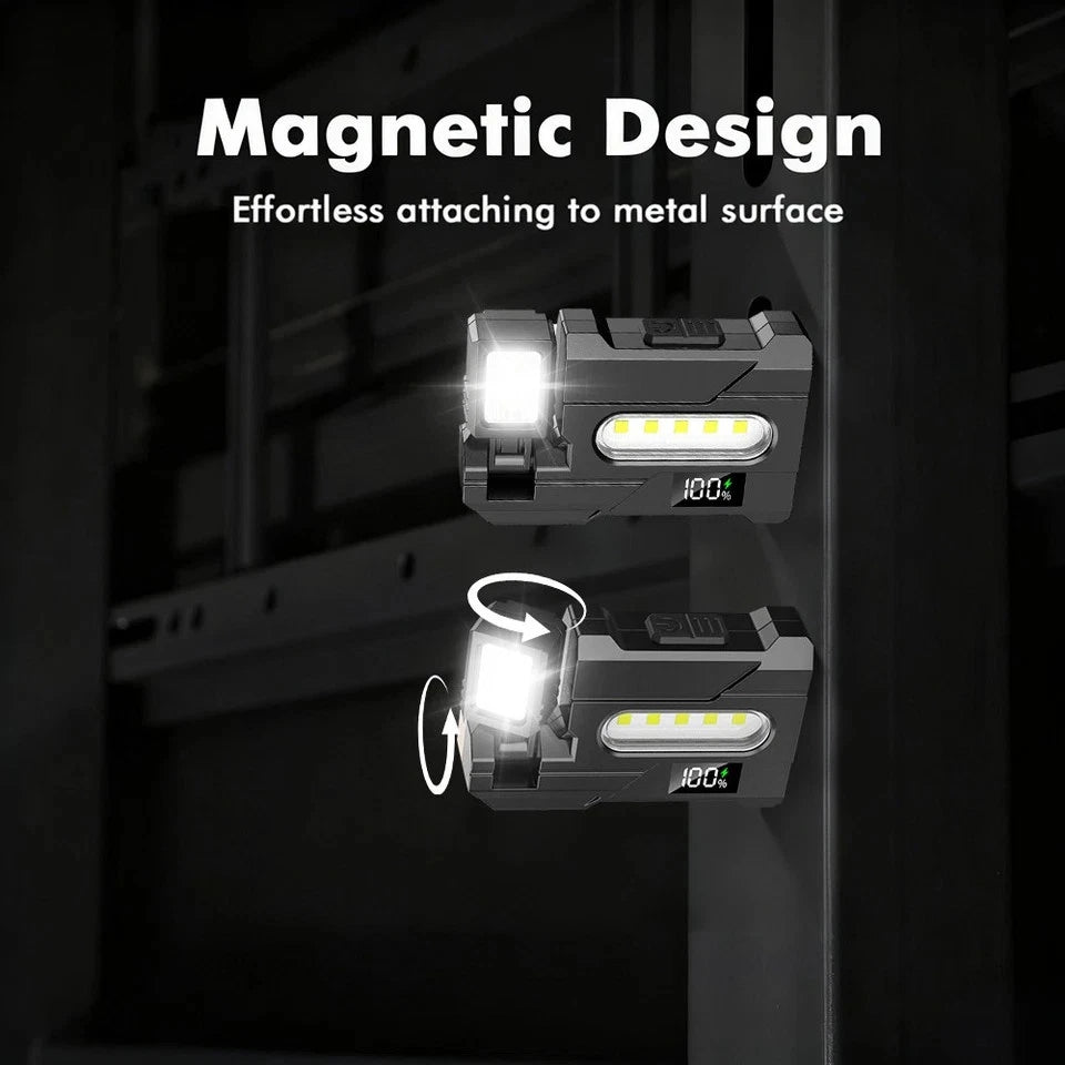 Portable Mini LED Flashlight – Magnetic Rechargeable USB Pocket Torch Work Light