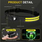2 Pack LED Super Bright Head Torch | Powerful COB Headlamp, USB Rechargeable, Waterproof