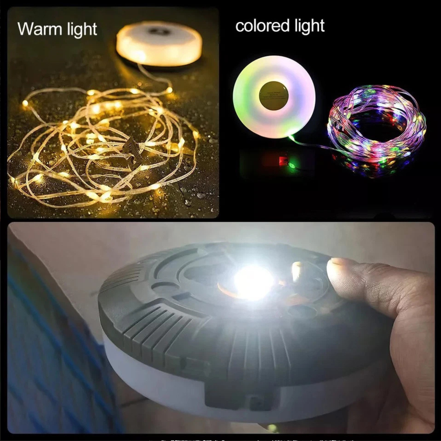 10M Portable Camping String Lights | Retractable USB Rechargeable Waterproof Lamps