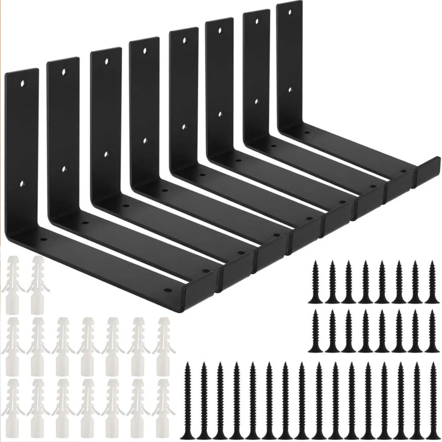 8 Pack Rustic Heavy Duty Shelf Brackets | Industrial Scaffold Board Wall Brackets