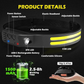 2 Pack LED Super Bright Head Torch | Powerful COB Headlamp, USB Rechargeable, Waterproof