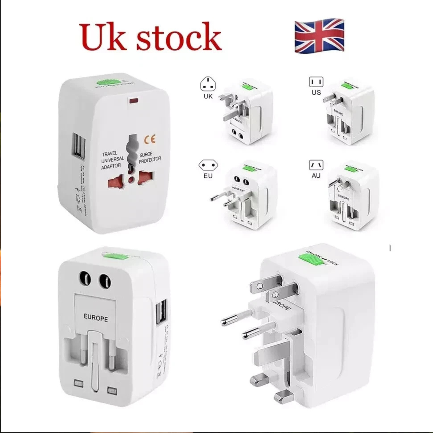 Universal Travel Power Adapter Converter | US, UK, EU & AU Plug