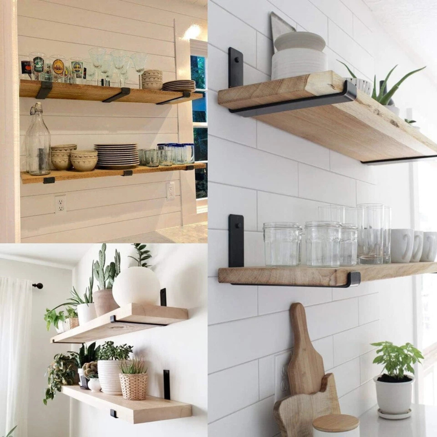 8 Pack Rustic Heavy Duty Shelf Brackets | Industrial Scaffold Board Wall Brackets