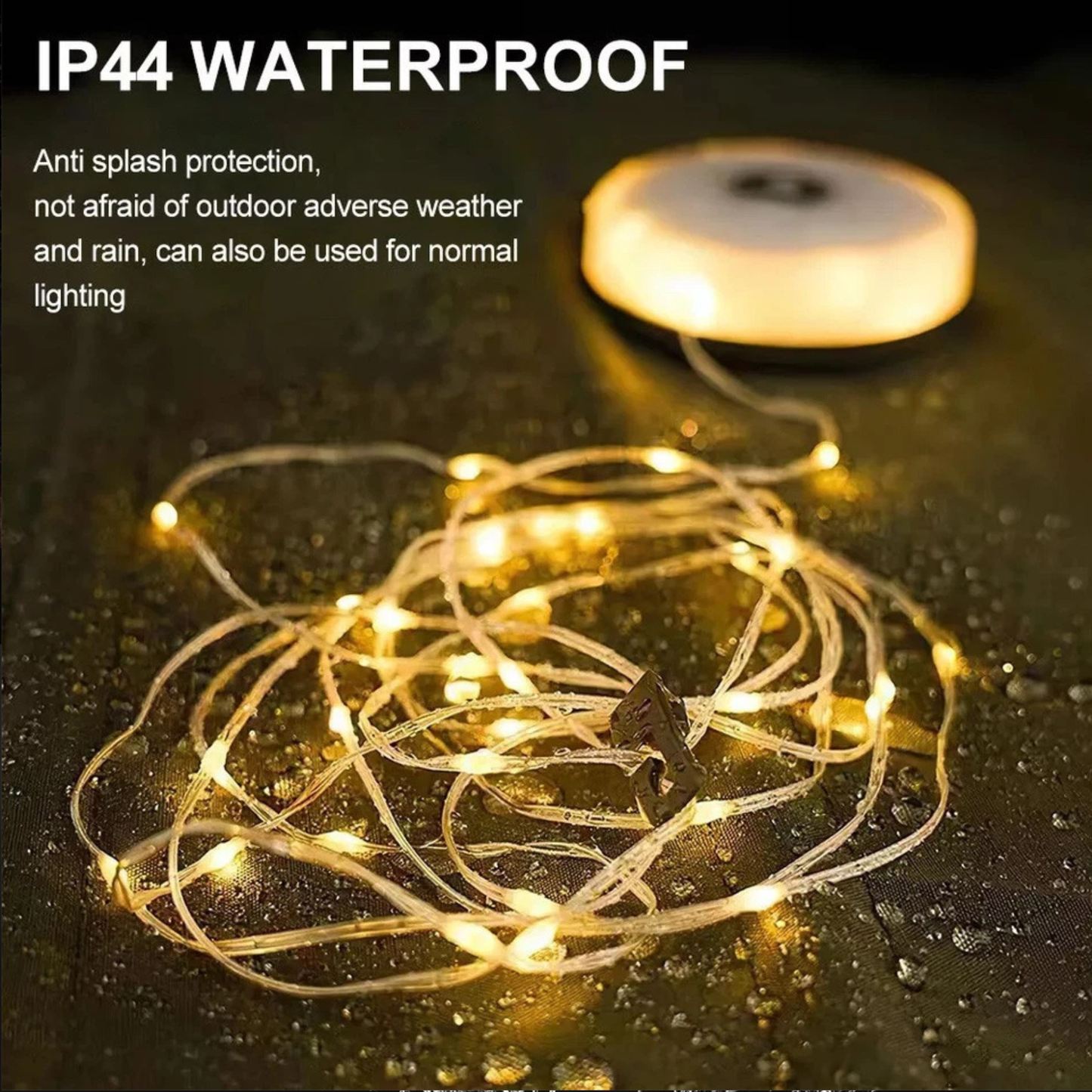 10M Portable Camping String Lights | Retractable USB Rechargeable Waterproof Lamps