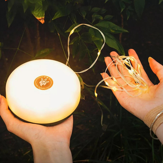 10M Portable Camping String Lights | Retractable USB Rechargeable Waterproof Lamps