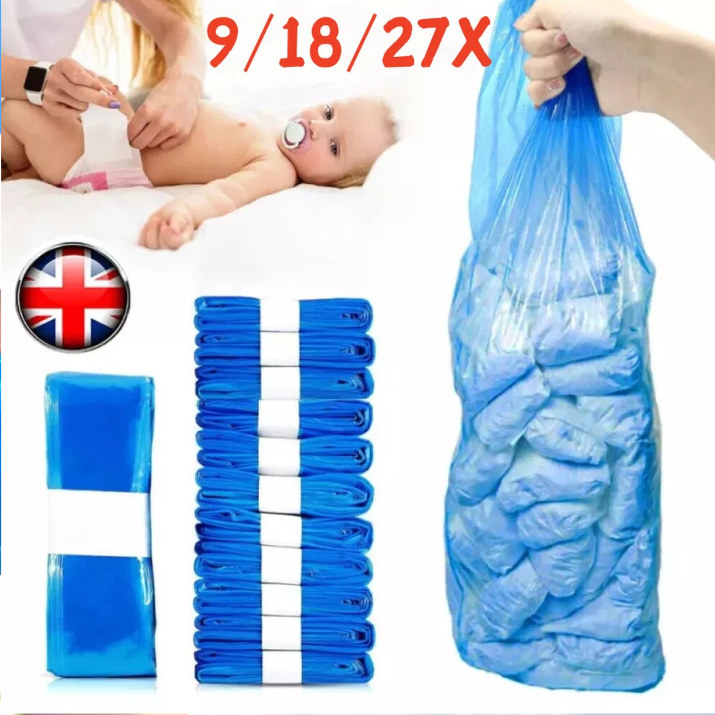 45-Pack Disposable Nappy Refills | Compatible with Angelcare & Tommee Tippee Twist & Click