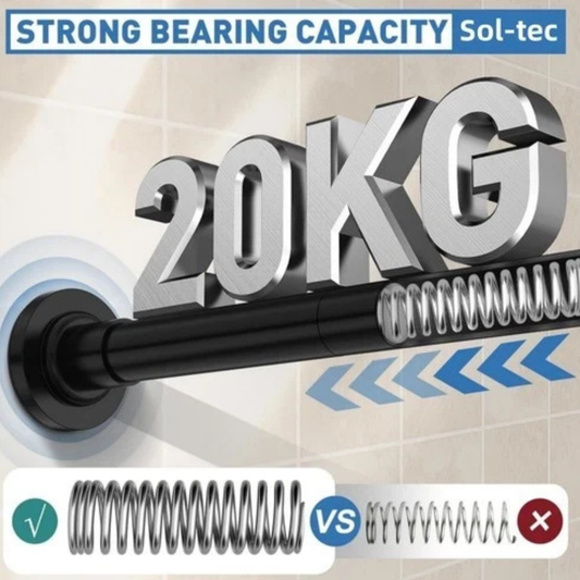 Shower Curtain Rail Pole 50-410cm – Heavy Duty Extendable Tension Rod, No Drilling