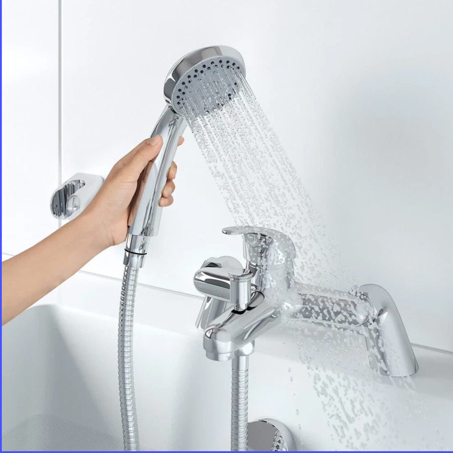 Luxury Chrome Bath Shower Mixer Tap with Handheld Shower Set