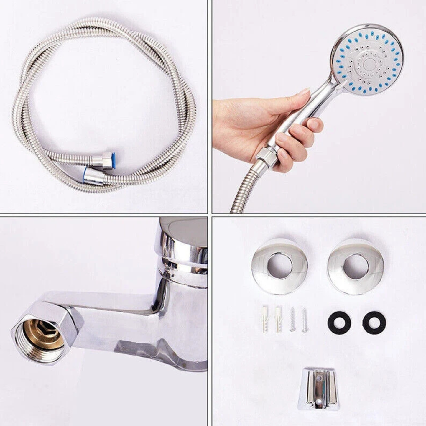 Luxury Chrome Bath Shower Mixer Tap with Handheld Shower Set