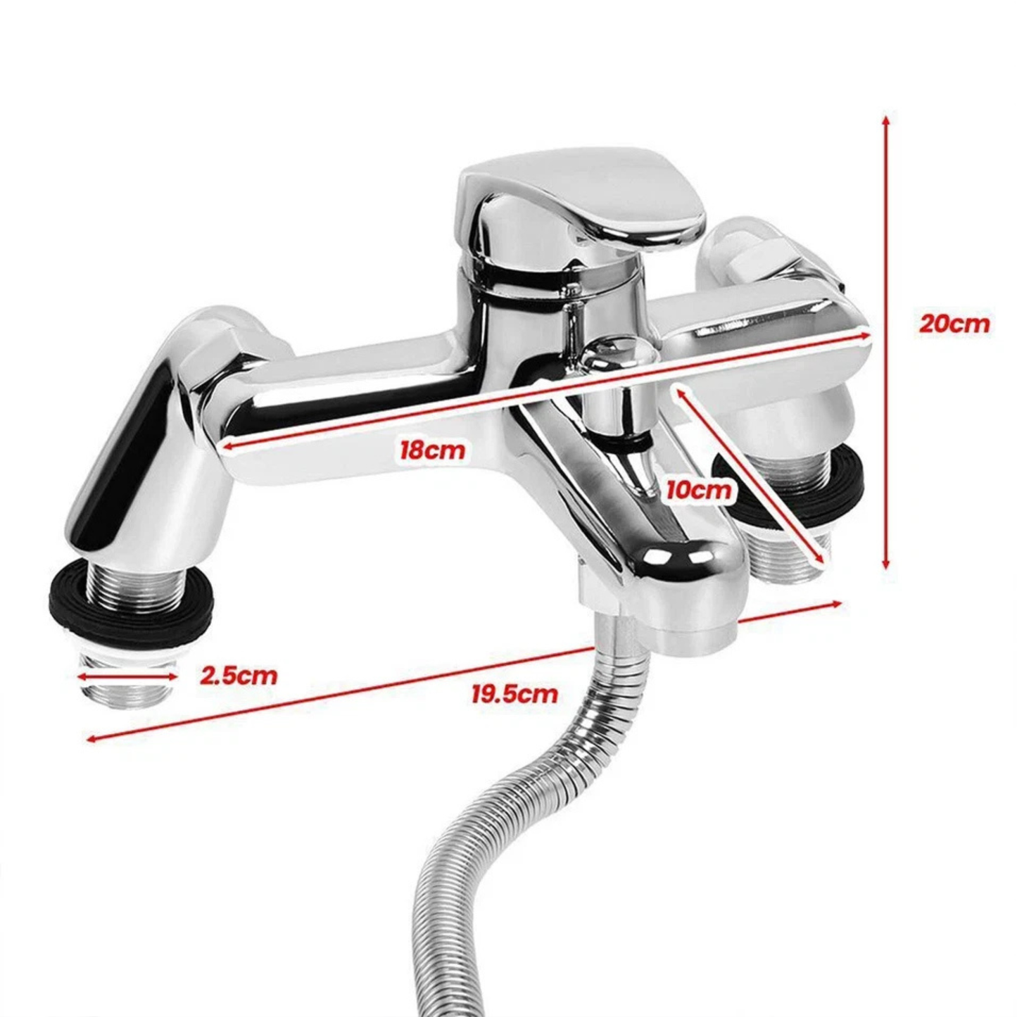 Luxury Chrome Bath Shower Mixer Tap with Handheld Shower Set