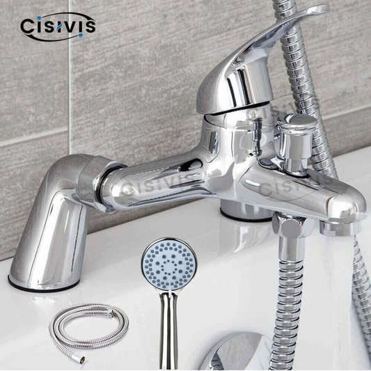 Luxury Chrome Bath Shower Mixer Tap with Handheld Shower Set