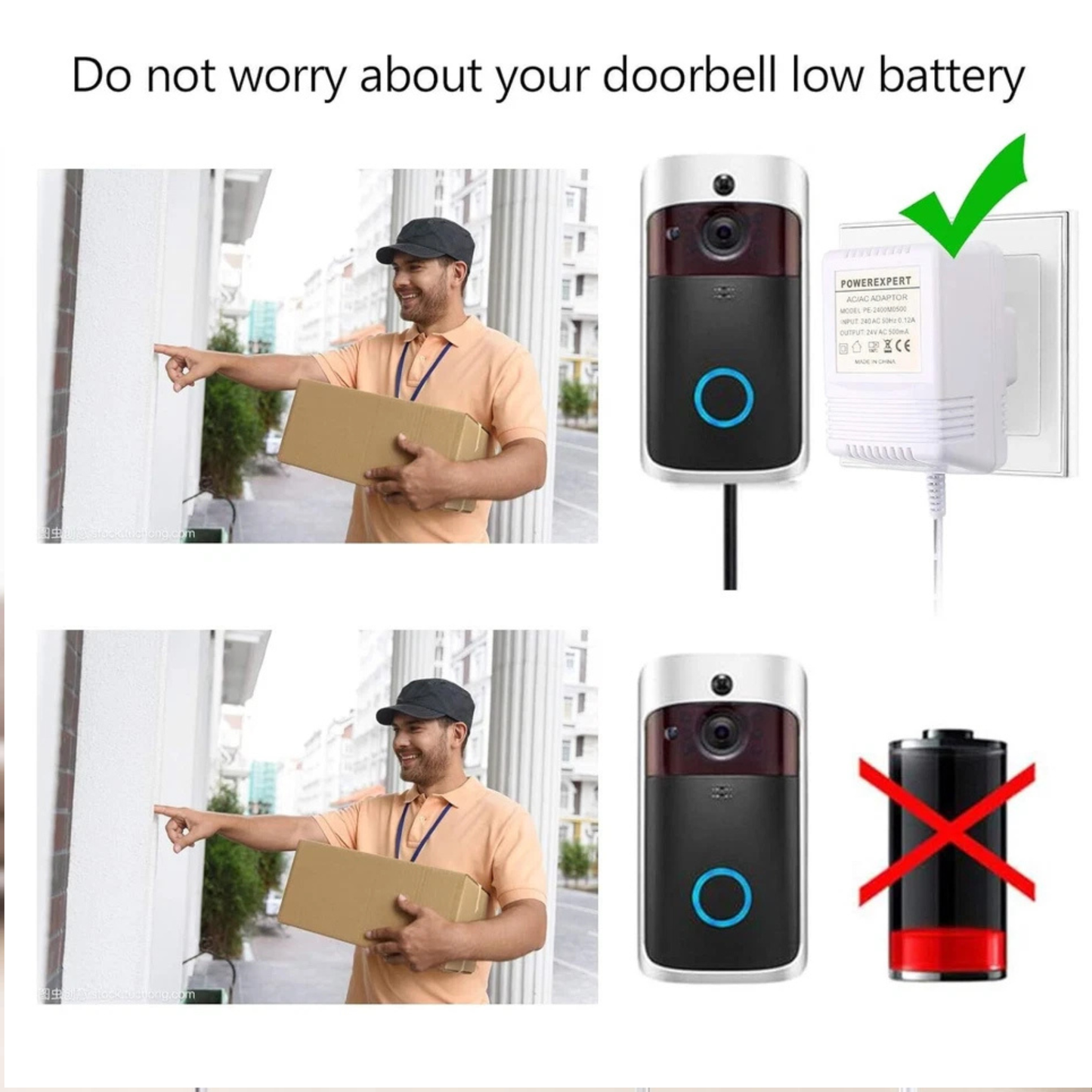 24V 500mA AC Doorbell Transformer Power Adapter – Compatible with Ring (UK)