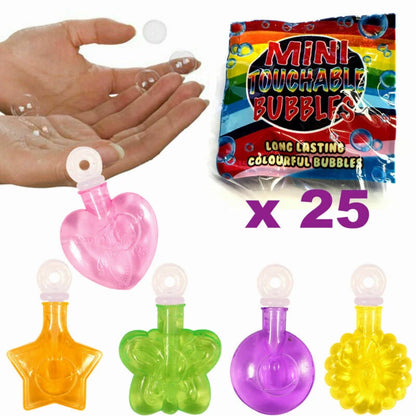 25 x CHILDRENS MINI TOUCHABLE BUBBLES TOYS CHRISTMAS STOCKING PARTY BAG FILLERS