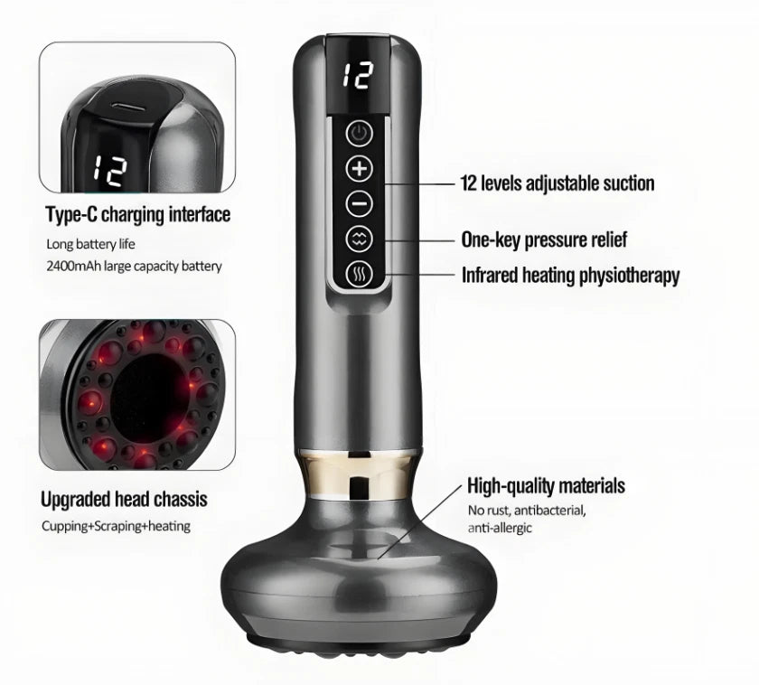 Electric Cupping Therapy Set Suction Cup Body Anti-Cellulite Scraping Massage