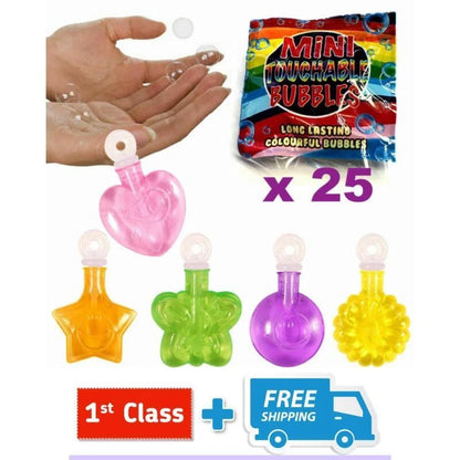 25 x CHILDRENS MINI TOUCHABLE BUBBLES TOYS CHRISTMAS STOCKING PARTY BAG FILLERS