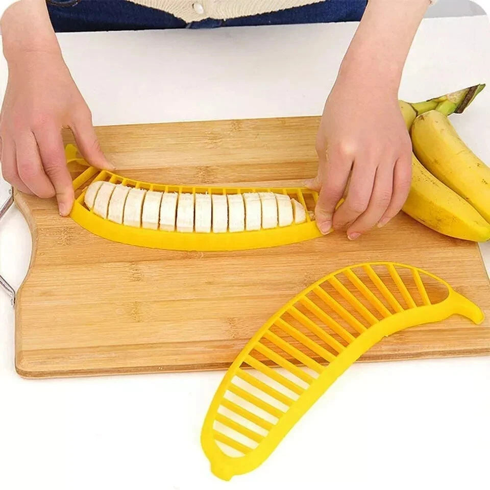 Banana Cutter Plastic Fruit Slicer Split Easy Chop Chopper Kitchen Gadgets Tools